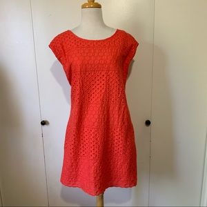 Cole Daniel Coral Eyelet Lace Sheath Dress